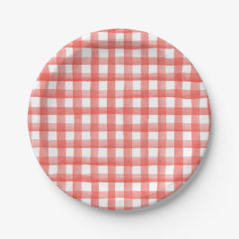 Red Gingham Pappteller