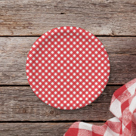 Red Gingham Pappteller