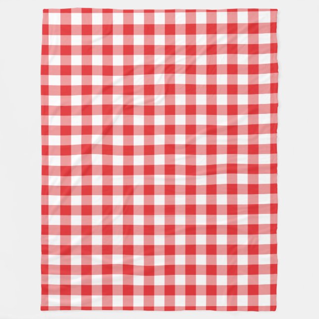 Red Gingham Pattern Fleecedecke (Vorderseite)