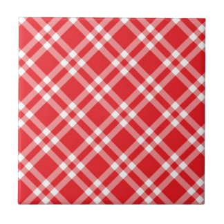 Red Gingham Pattern Fliese