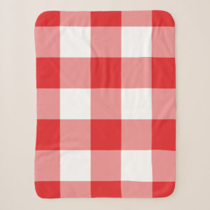 Red Gingham Pattern Sherpadecke