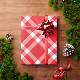 Red Gingham Pattern Weihnachtswrapping Paper Geschenkpapier