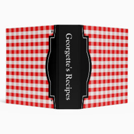 Red Gingham personalisiert 2" Rezept Binder 5,1 Cm Ordner