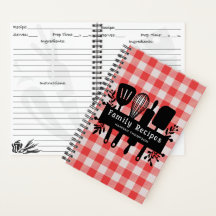 Red Gingham Personalisiert Cookbook Familienrezept
