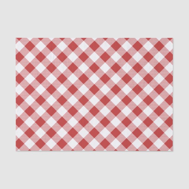 Red Gingham Picnic Tissue - GRILLEN Cookout Birt Seidenpapier (Vorderseite)