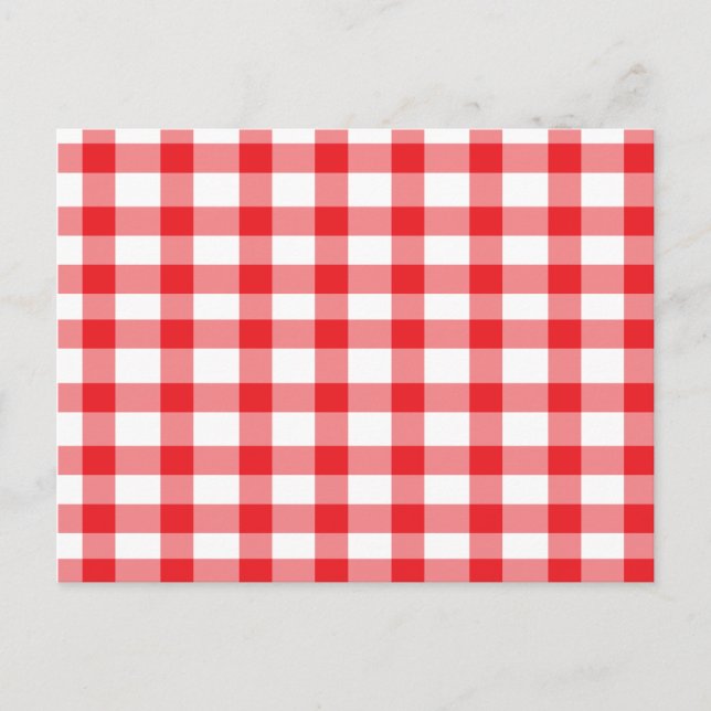 Red Gingham Postkarte (Vorderseite)