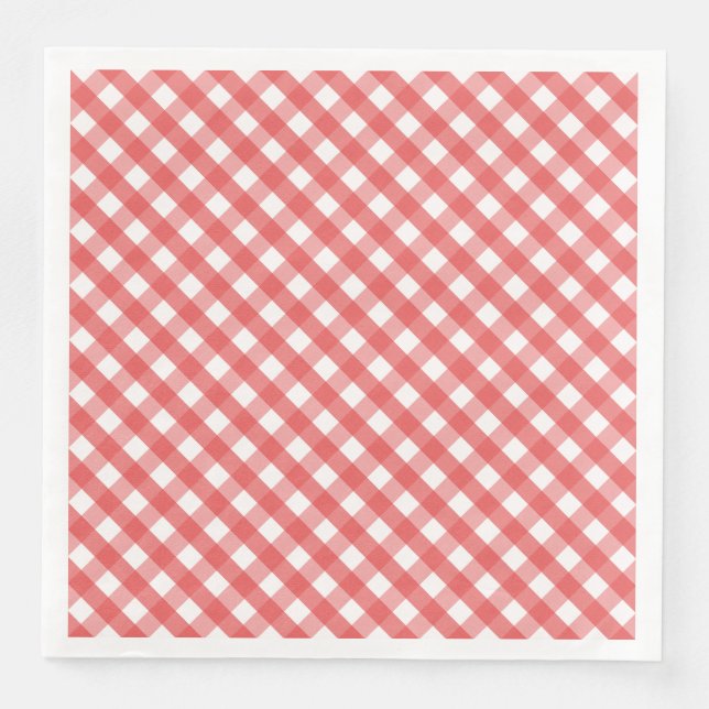 Red Gingham Serviette (Vorderseite)