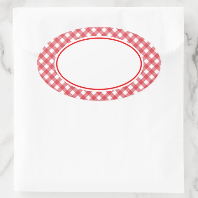 Red Gingham Stickers (Tasche)
