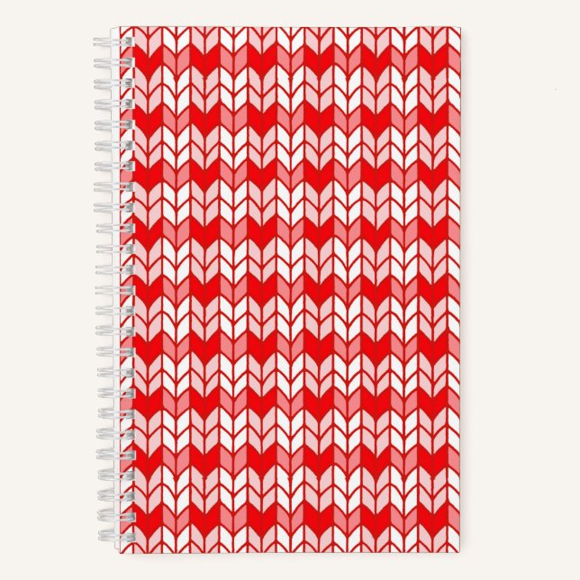 RED GINGHAM STRICK 5.5x8.5 SpiralNotebook Notizbuch (Vorderseite)