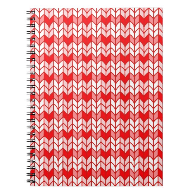RED GINGHAM STRICK 6.5x8.75 Spiral Notebook Notizblock (Vorderseite)