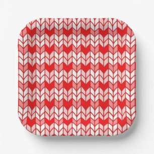 RED GINGHAM STRICK 7" Square Paper Teller
