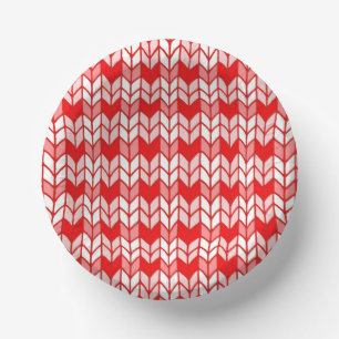 RED GINGHAM STRICK Paper Bowls Pappteller