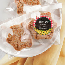 Red Gingham & Sunflowers Baby-Q Dusche Vielen Dank