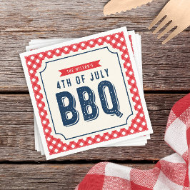 Red Gingham und Blue 4. Juli GRILLEN Serviette