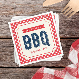 Red Gingham und Blue GRILLEN Party Serviette