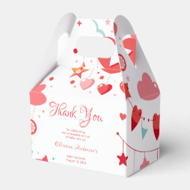 Red Girl Stars Sprinkle Baby Dusche Geschenkschachtel