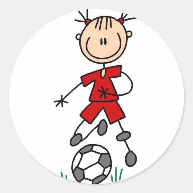Red Girls Soccer Sticker (Vorderseite)