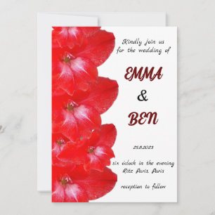 Red Gladiolus Floral Wedding Einladung