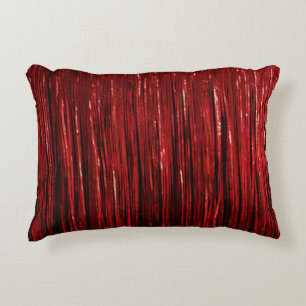 Red Glam Glitzy Tinsel Streifen Dekokissen