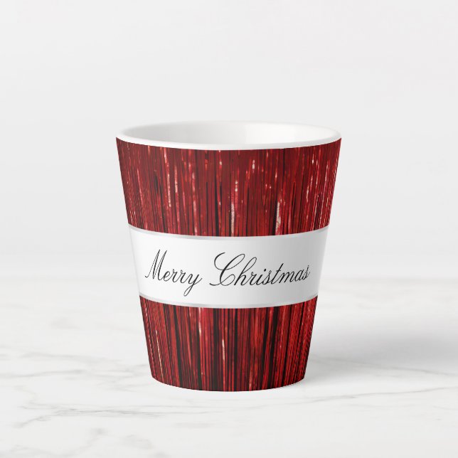Red Glam Tinsel Stripes Milchtasse (Vorderseite)