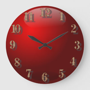 Red Glass Design Große Wanduhr