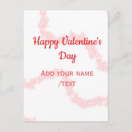 Red glitter lines happy Valentine's day spiral nam Feiertagspostkarte