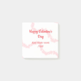 Red glitter lines happy Valentine's day spiral nam Post-it Klebezettel