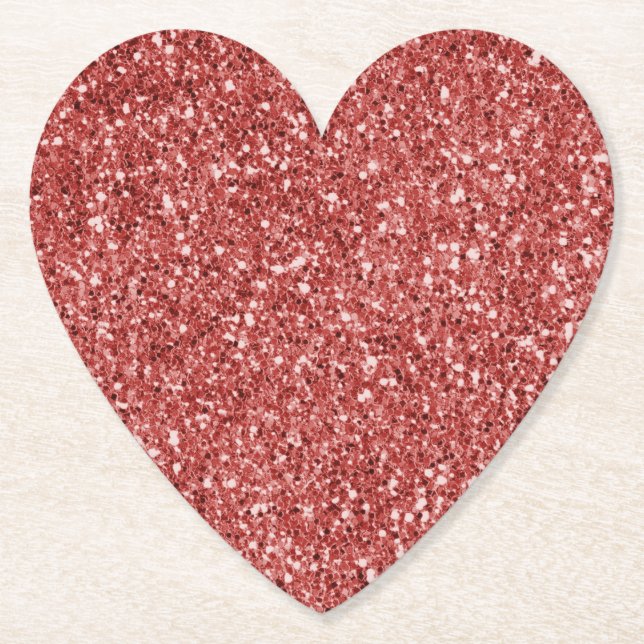 Red Glitz Glitzer Untersetzer (Vorderseite)