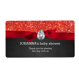 Red Glitzer Baby Dusche Halbpension Wasserflasche