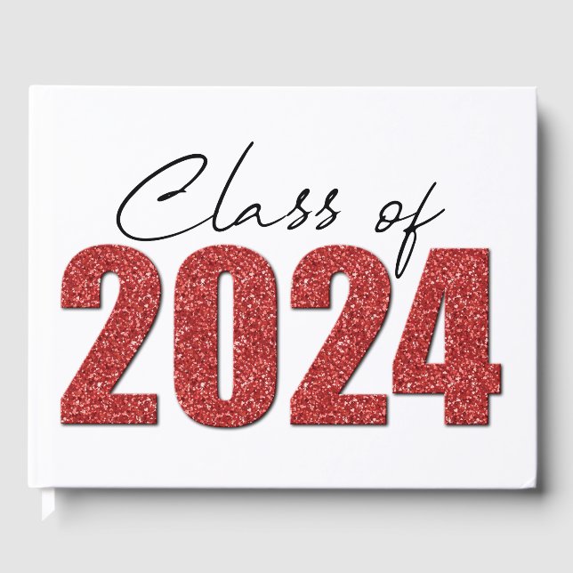 Red Glitzer Class 2024 Gästebuch (Vorderseite)