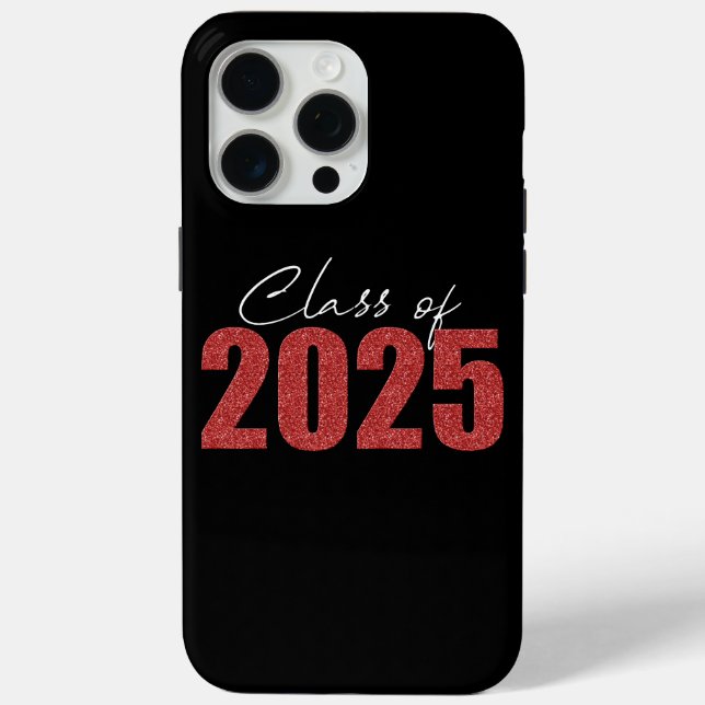 Red Glitzer Class 2025 Case-Mate iPhone Hülle (Rückseite)