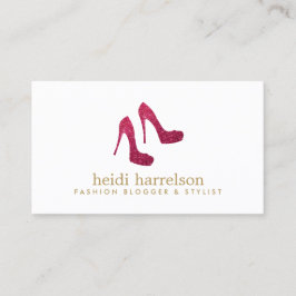 Red Glitzer Heelses Boutique Fashion Stylist Blogg Visitenkarte