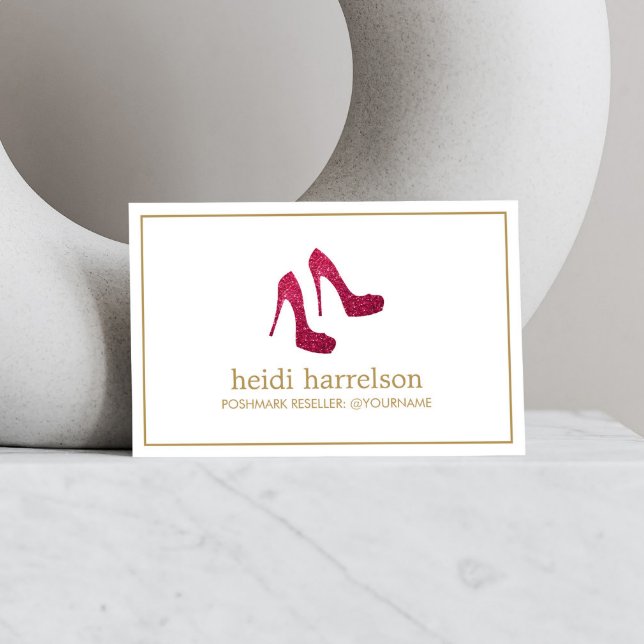 Red Glitzer Heelses Boutique, Poshmark Verkäufer Visitenkarte (Von Creator hochgeladen)