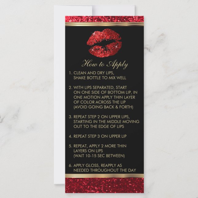 Red Glitzer Lipsense Senegence Instructions (Vorderseite)