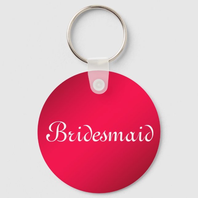 Red Glitzer Personalisiert Bridesmaid Schlüsselanhänger (Vorderseite)
