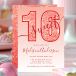 Red Glitzer Script Sweet 16 Birthday Party Einladung<br><div class="desc">Red Glitzer Script Sweet 16 Geburtstagsparty Einladung. Dieses trendige Design ist mit Glitzer vor einem allgegenwärtigen Hintergrund betont. Personalisieren Sie dieses individuelle Design mit Ihren eigenen Details.</div>