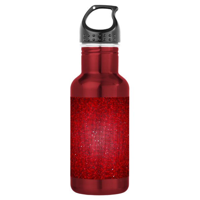 Red Glitzer Sequin Disco 32. oz. Trinkflasche (Vorderseite)