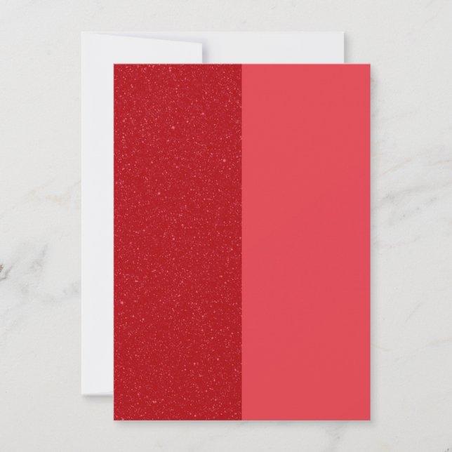 Red Glitzer & Solid Split-Panel Dankeschön-Karte Dankeskarte (Vorderseite)