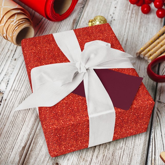 Red Glitzer Sparkle Texture Geschenkpapier (Von Creator hochgeladen)
