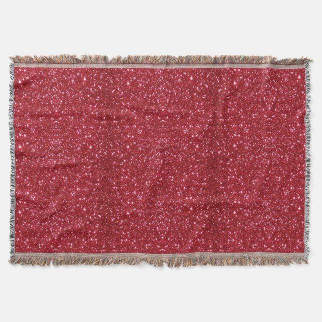 Red Glitzer Throw Blanket Decke (Vorderseite)