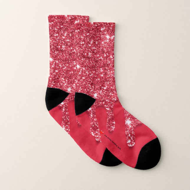 Red Glitzer Tropfen Astec Socks Socken (Paar)