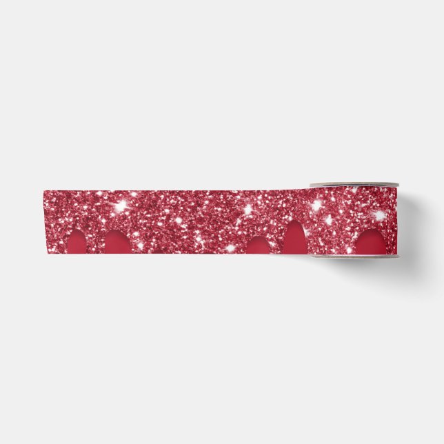 Red Glitzer Tropfen Satinband (Vorderseite)