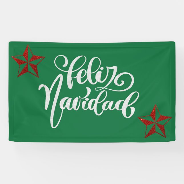 Red Glitzer Weihnachtsstern Banner (Horizontal)
