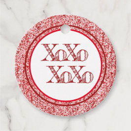 Red Glitzer XOXO Geschenkanhänger