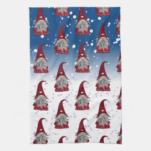 Red Gnome Pattern Geschirrtuch