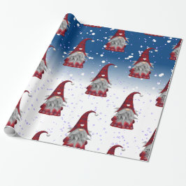 Red Gnomes Pattern Geschenkpapier