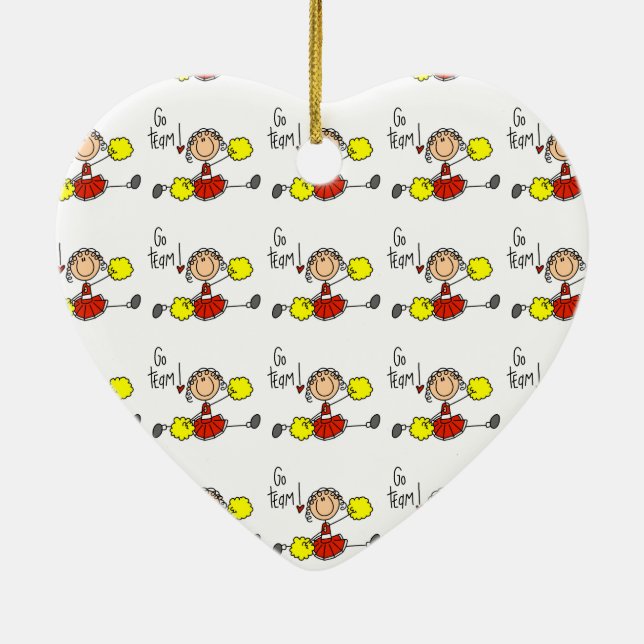 Red Go Team Cheerleader Keramik Ornament (Hinten)