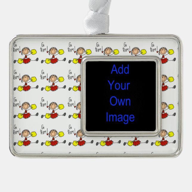 Red Go Team Cheerleader Rahmen-Ornament Silber (Vorderseite)