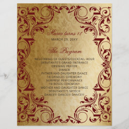 Red Gold 18 Candles and Roses Ceremony Program
