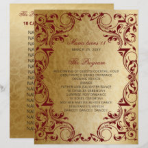 Red Gold 18 Kerzen und Rose Zeremonie Programm
